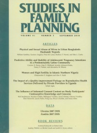 Studies in Family Planning : jurnal Vol. 41 No. 3 September 2010