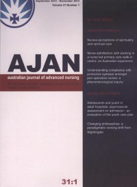 australian journal of advanced nursing : An international peer reviewed journal of nursing research and practice Vol. 31 No. 1 September 2013 - November 2013