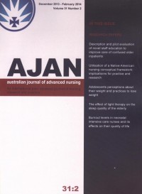 australian journal of advanced nursing : An international peer reviewed journal of nursing research and practice Vol. 31 No. 2 December 2013 - February 2014