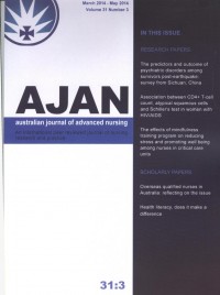 australian journal of advanced nursing : An international peer reviewed journal of nursing research and practice Vol. 31 No.3 March 2014 - May 2014