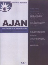 australian journal of advanced nursing : An international peer reviewed journal of nursing research and practice Vol. 32 No. 1 September 2014 - November 2014