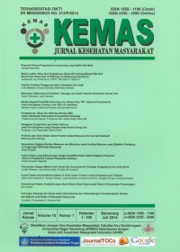 Kemas : jurnal kesehatan masyarakat vol.10, no.1 Semarang Juli 2014
